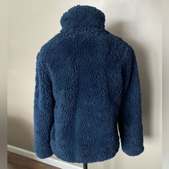 TOMMY HILFIGER Women's Sherpa Jacket Color block logo full-zip teddy bear XS EUC - Picture 10 of 16